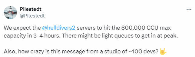 《地狱潜者2》再次扩容！服务器容纳80万玩家同游